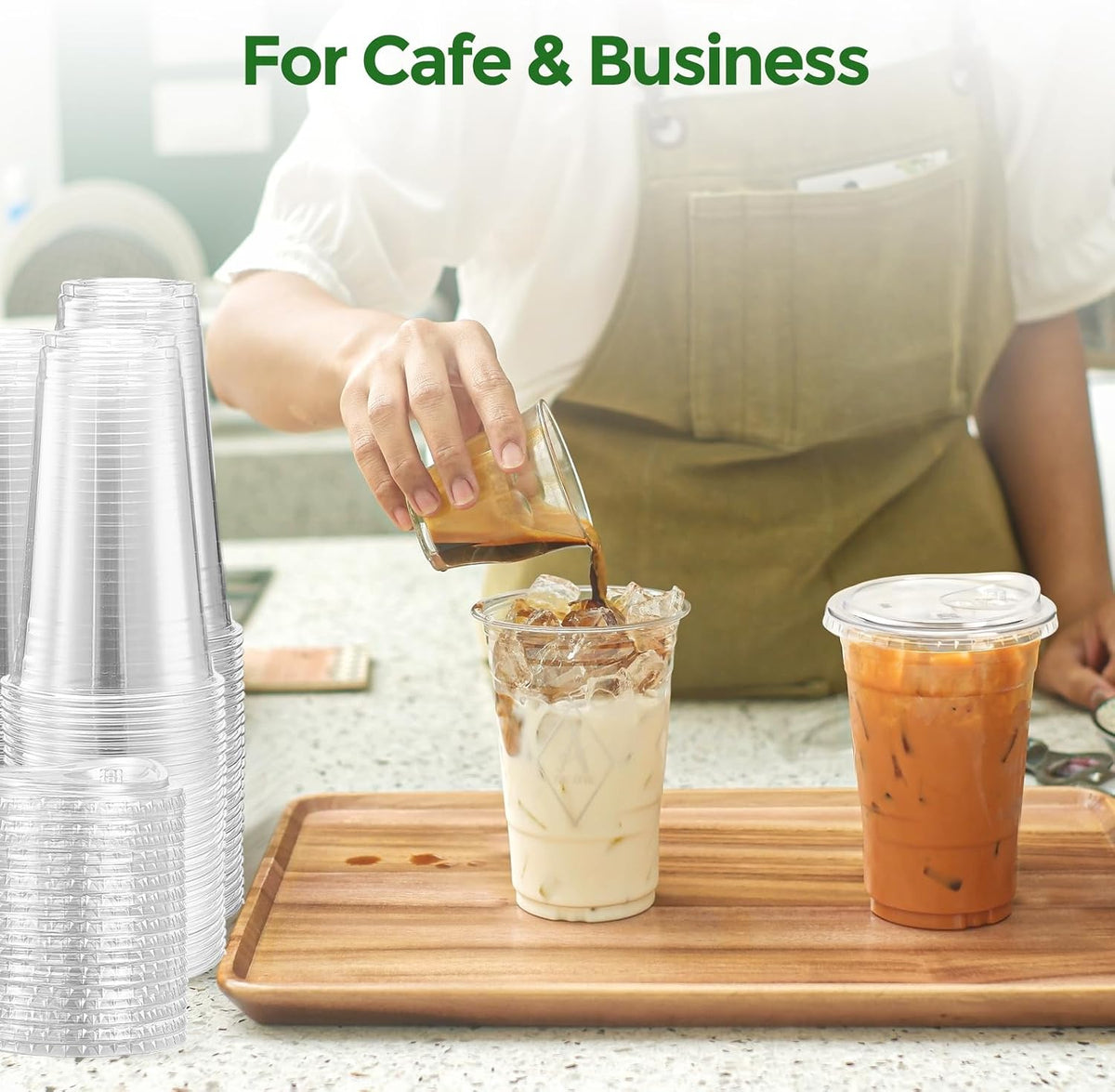 800 Sets 24oz Plastic Coffee Cups with Strawless Sip Lids Wholesale