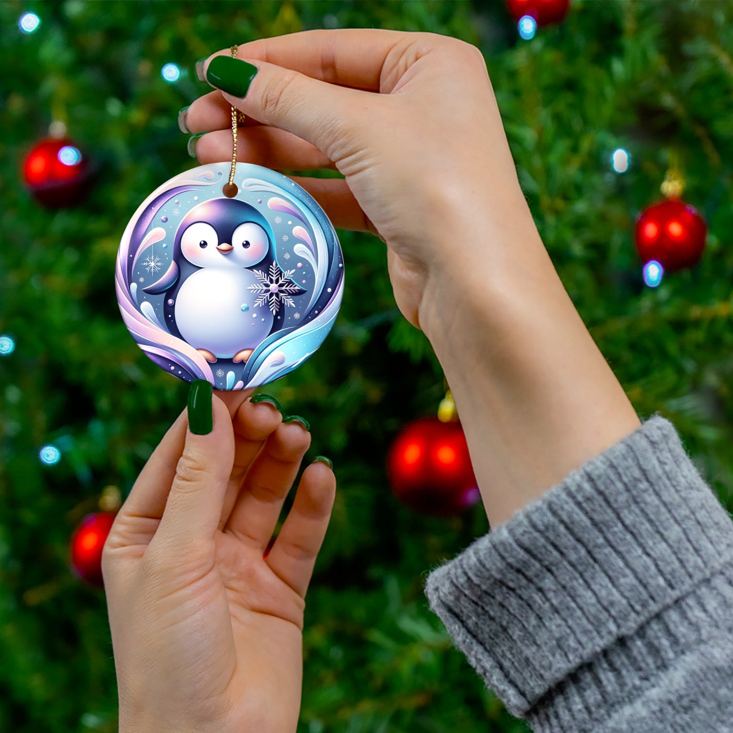 Ceramic Ornament - Cute Penguin Christmas Ornament