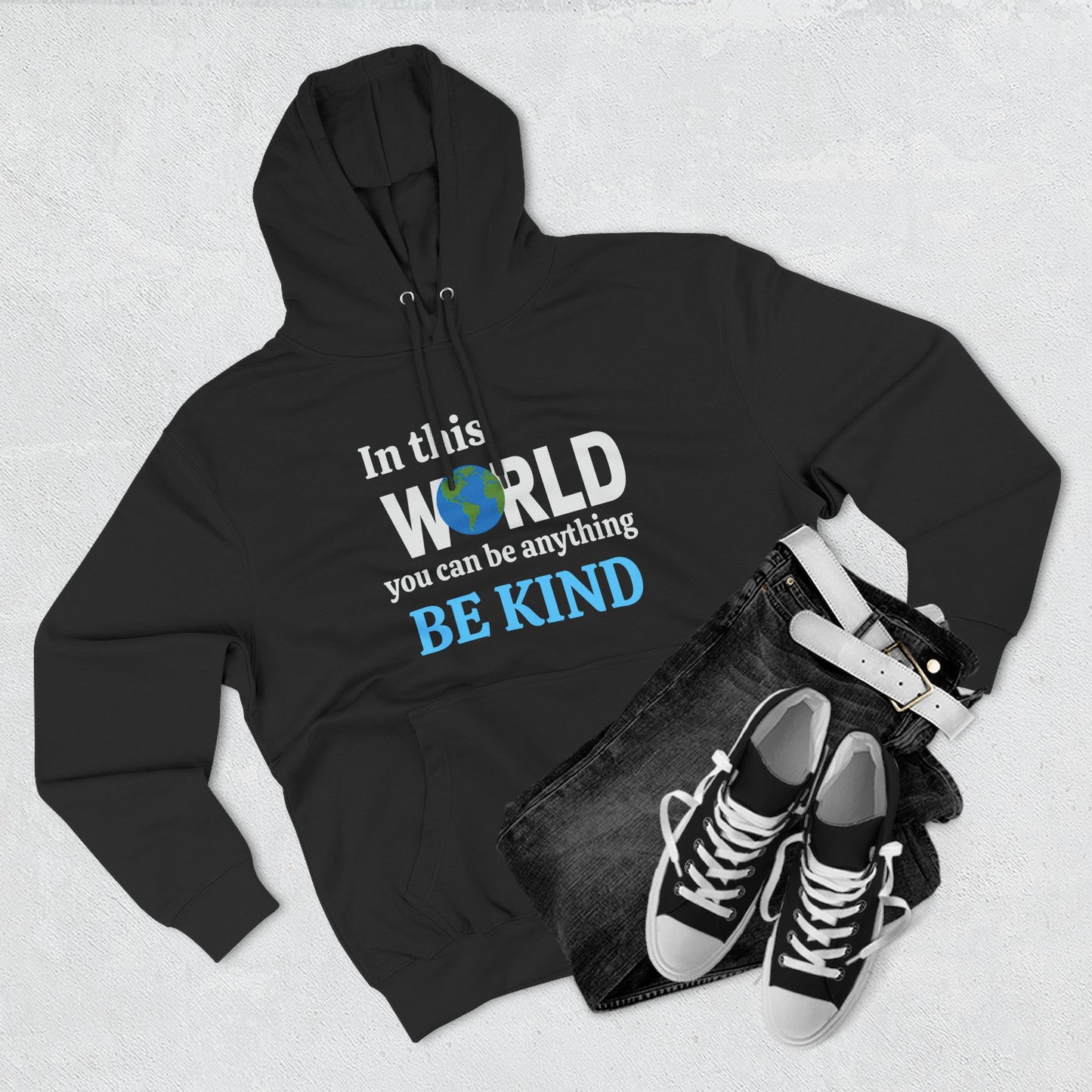 Fleece Hoodie - 'In a world where you can be anything be kind' Design
