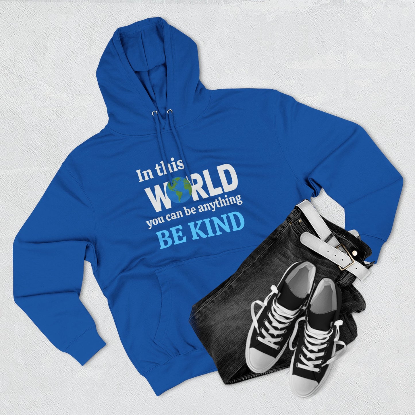 Fleece Hoodie - 'In a world where you can be anything be kind' Design