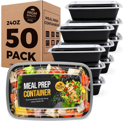 50 Pack 24OZ No Compartment Meal Prep With Lids Wholesale