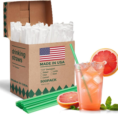 7.75"x0.24" Individually Wrapped Plastic Straws | 3000 Pack Wholesale