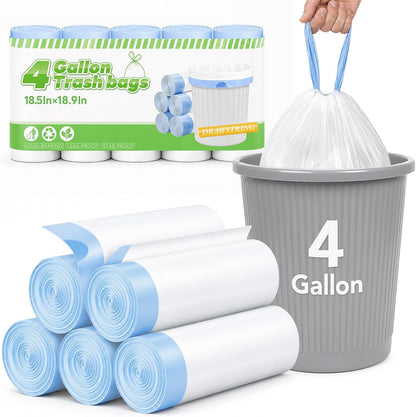 4 Gallon Trash Bags 1600 Count 0.4Mil With Drawstring Wholesale