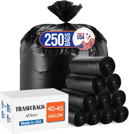 40-45 Gallon Trash Bags | 250 Count Wholesale