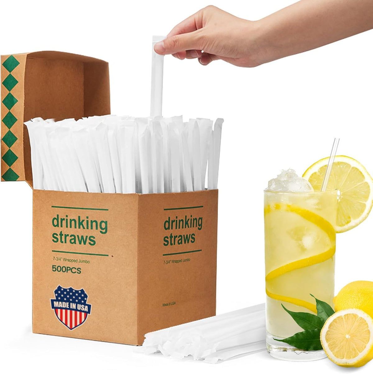 7.75"x0.24" Individually Wrapped Plastic Straws | 3000 Pack Wholesale