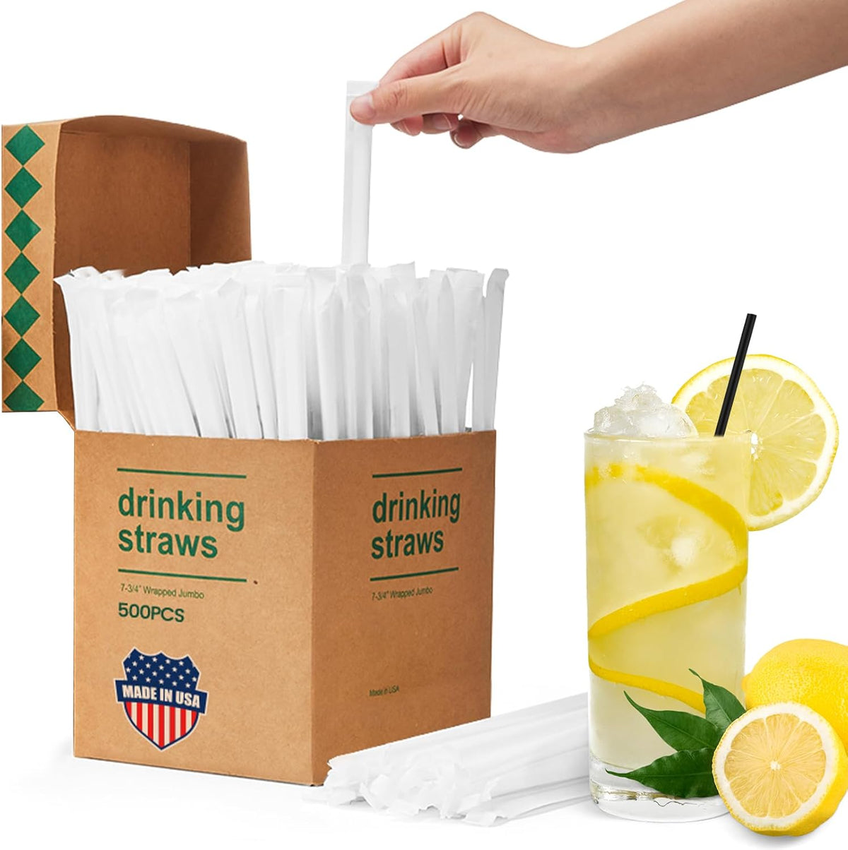 7.75"x0.24" Individually Wrapped Plastic Straws | 3000 Pack Wholesale