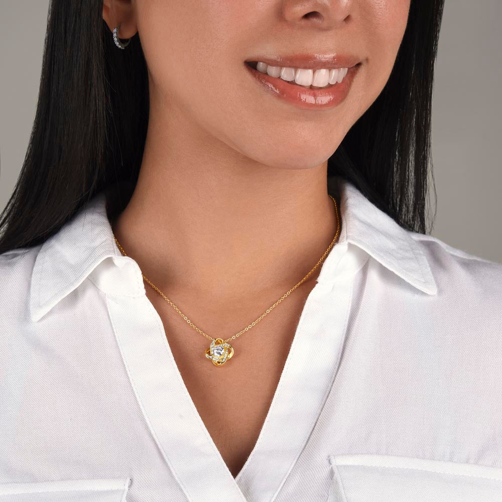 Personalized Love Knot Necklace for Daughter from Dad - "I'll Always Be There"
