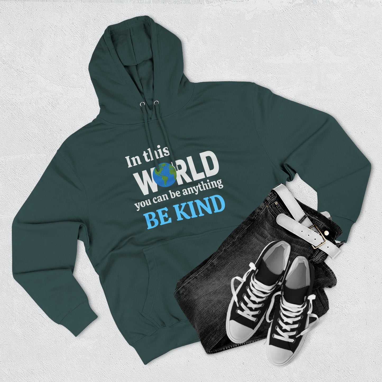 Fleece Hoodie - 'In a world where you can be anything be kind' Design