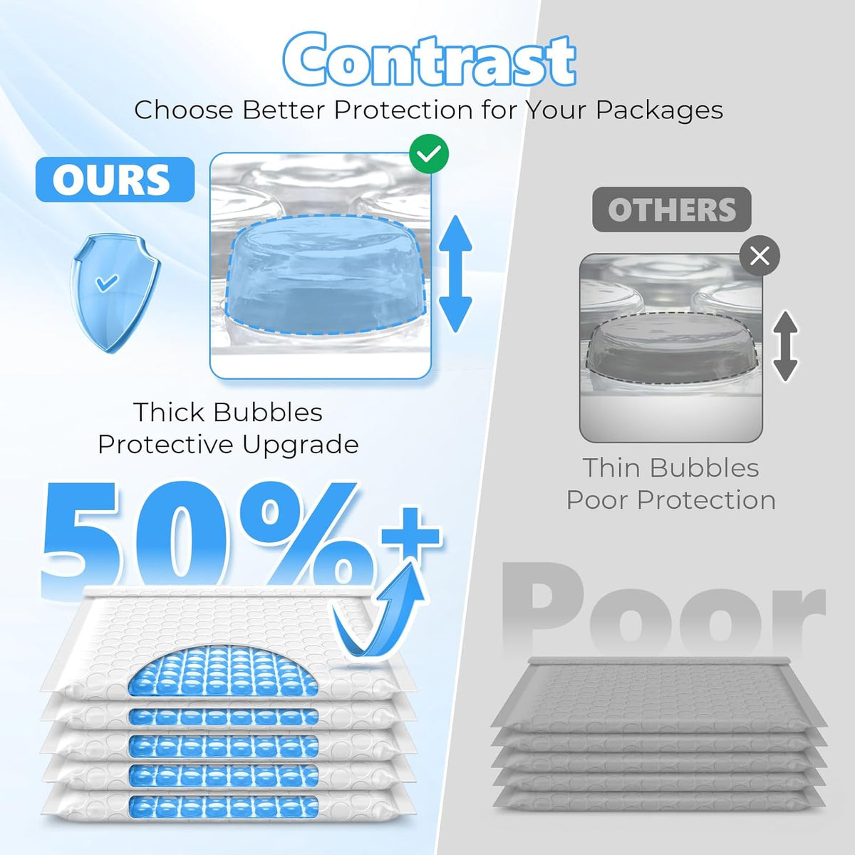 6.57x10 Inch Bubble Mailer | Usable Size 6.57x9"with 1/7" Thickened 450pack