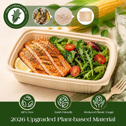 200 Pack 28OZ Cornstarch Meal Prep Containers Wholesale