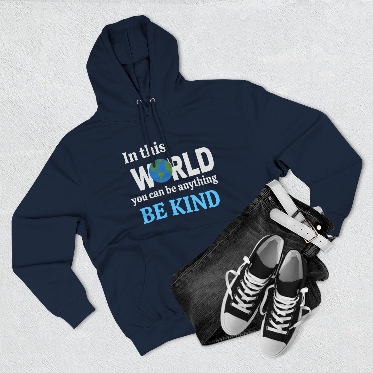 Fleece Hoodie - 'In a world where you can be anything be kind' Design