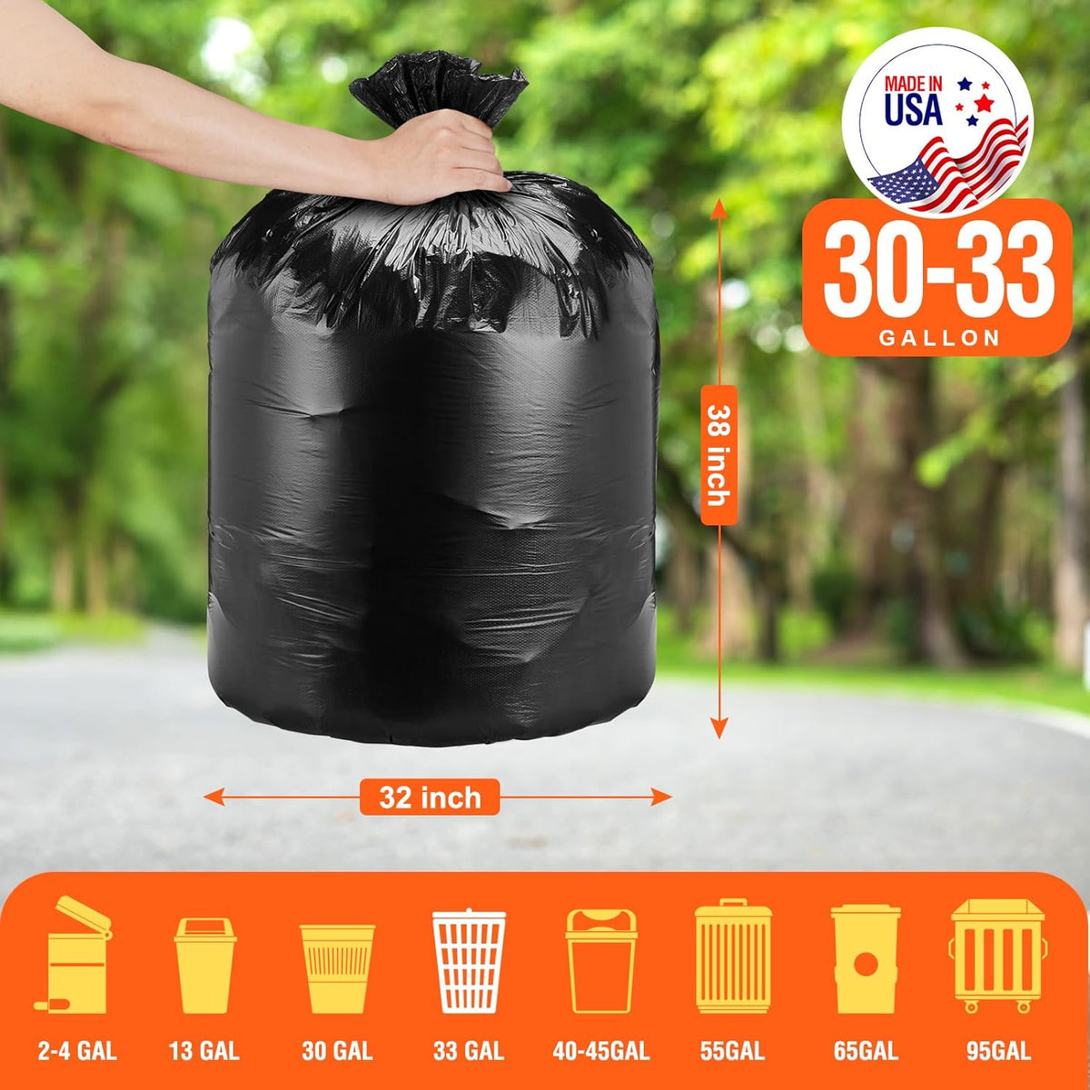 30-33 Gallon Trash Bags 250 Count Wholesale