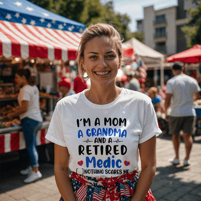 Funny Mom/Grandma Medic T-Shirt, Retired EMT Tee Gift, Firefighter Medic Shirt, Printed Graphic Tee, Unisex Comfort Fit