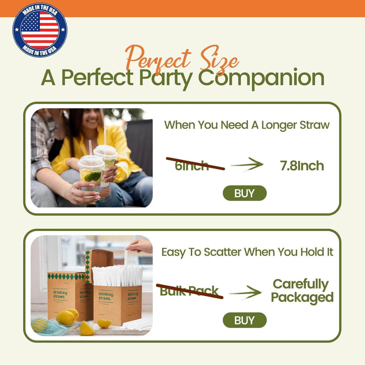 7.75"x0.24" Individually Wrapped Plastic Straws | 3000 Pack Wholesale