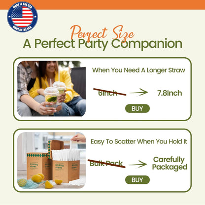 7.75"x0.24" Individually Wrapped Plastic Straws | 3000 Pack Wholesale