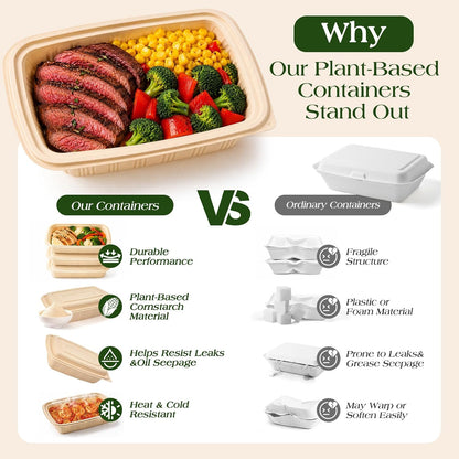 200 Pack 28OZ Cornstarch Meal Prep Containers Wholesale