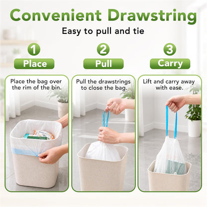 1.6 Gallon Trash Bags 1800 Count 0.4Mil With Drawstring Wholesale