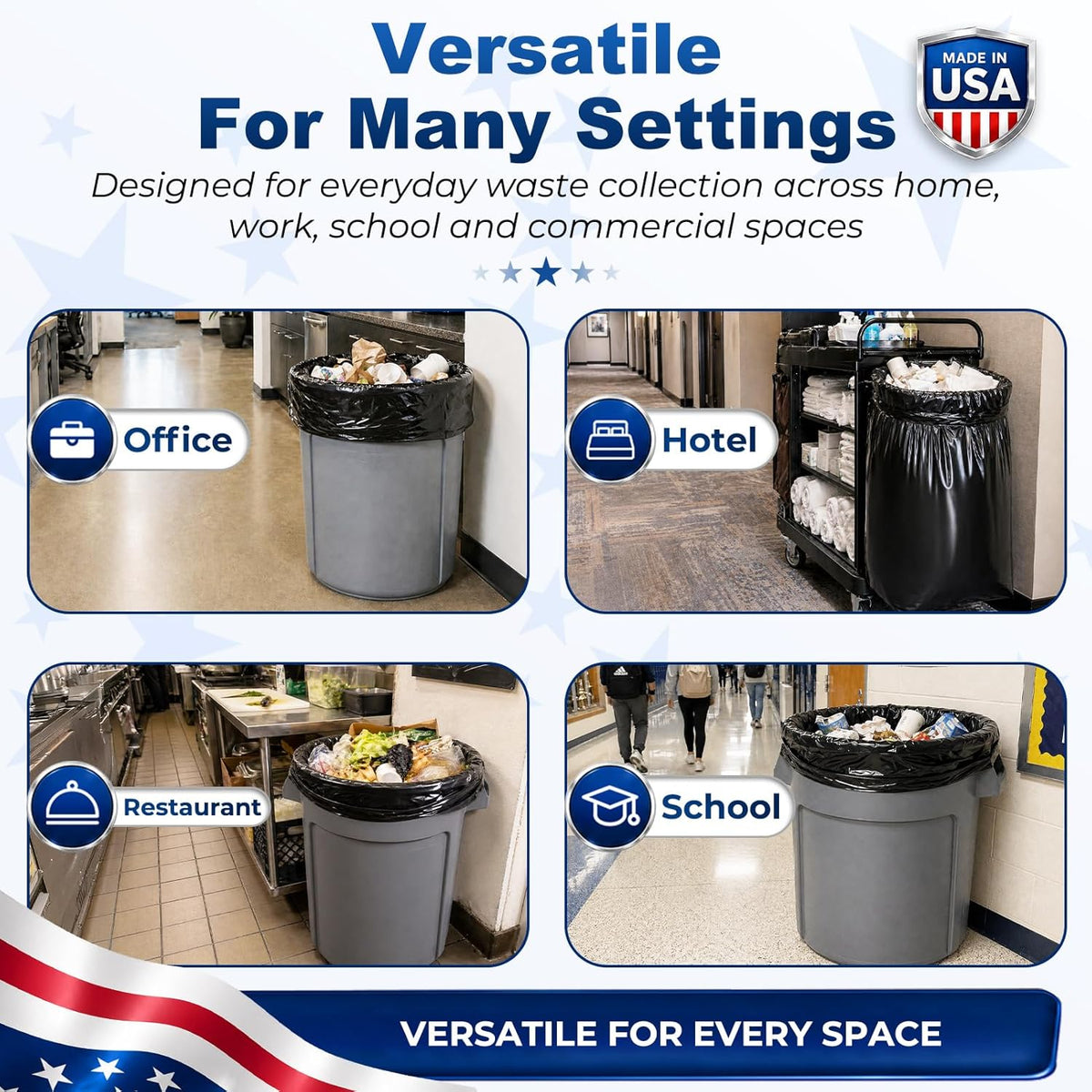 40-45 Gallon Trash Bags 1.2Mil 100 Count Wholesale