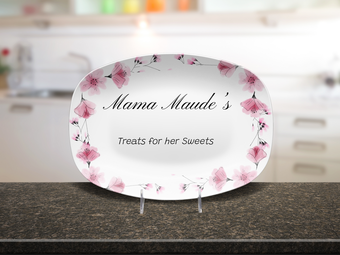 Personalized Floral Gift Platter