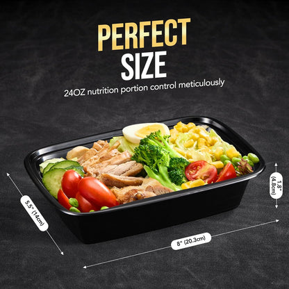 50 Pack 24OZ No Compartment Meal Prep With Lids Wholesale
