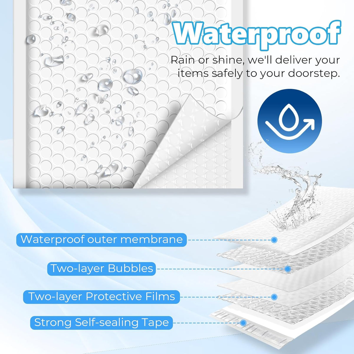 6.57x10 Inch Bubble Mailer | Usable Size 6.57x9"with 1/7" Thickened 450pack