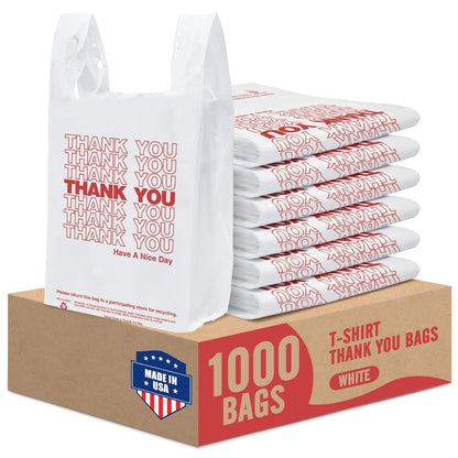 11.5x6.5x21" 0.47mil Thank You Plastic Bags 1000 Count Wholesale