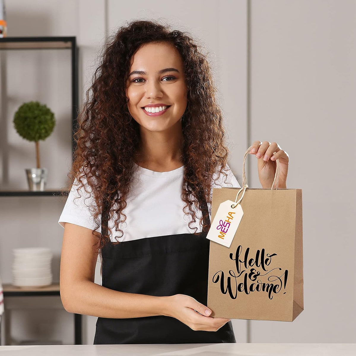 5.25x3.75x8 Inch Kraft Paper Gift Bags | 200 Pack Wholesale