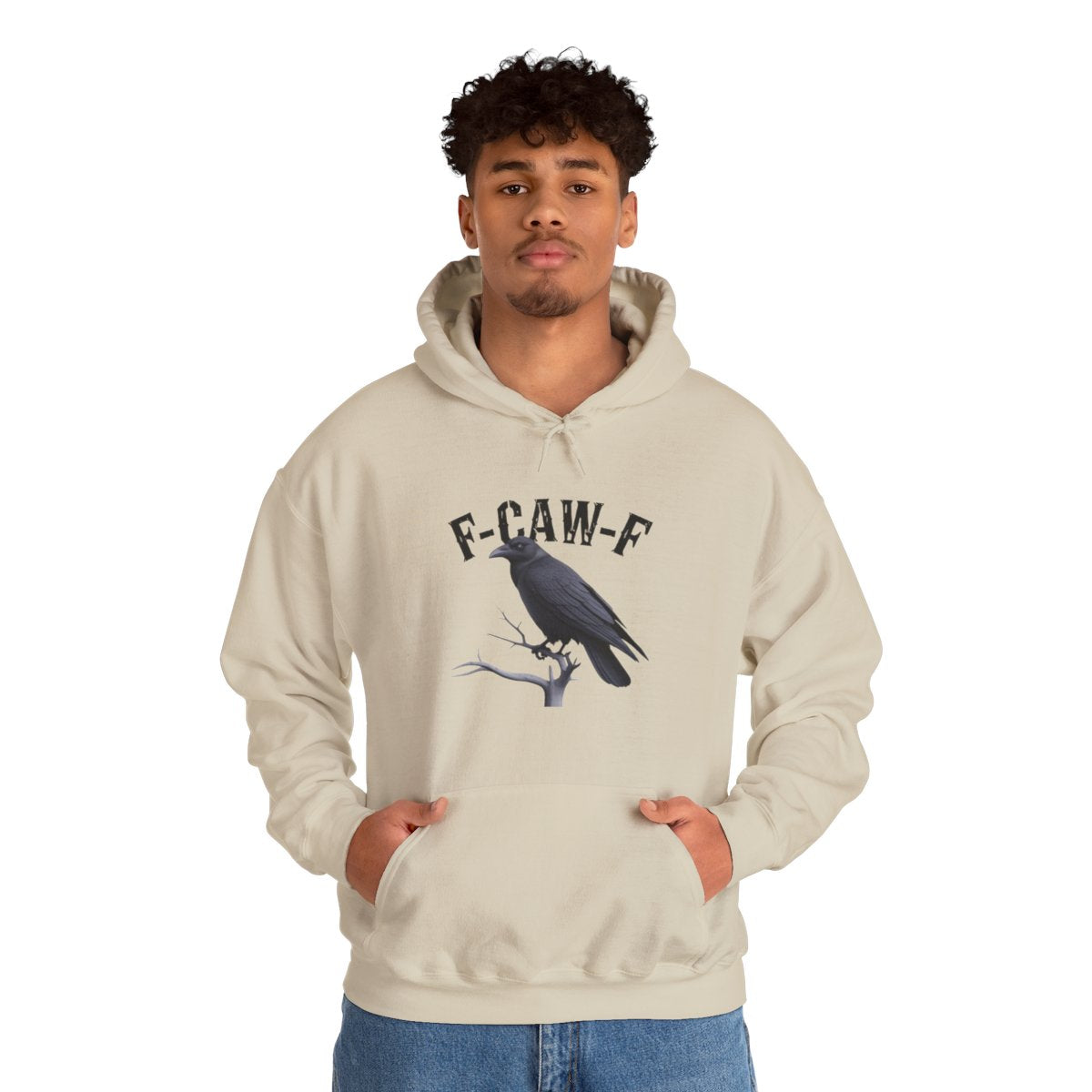 F-CAW-F Crow Graphic Print Hoodie product type