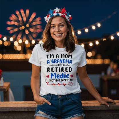 Funny Mom/Grandma Medic T-Shirt, Retired EMT Tee Gift, Firefighter Medic Shirt, Printed Graphic Tee, Unisex Comfort Fit