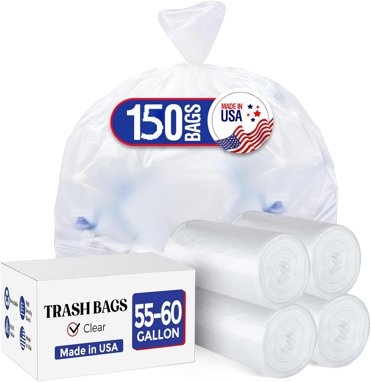 55-60 Gallon Trash Bags 150 Count 0.7Mil Wholesale
