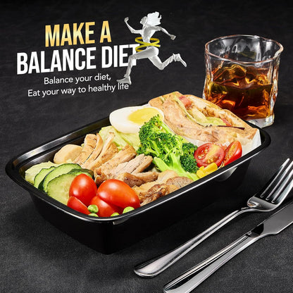 50 Pack 24OZ No Compartment Meal Prep With Lids Wholesale