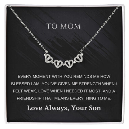 Magnetic Hearts Necklace Mothers Day Gift From Son