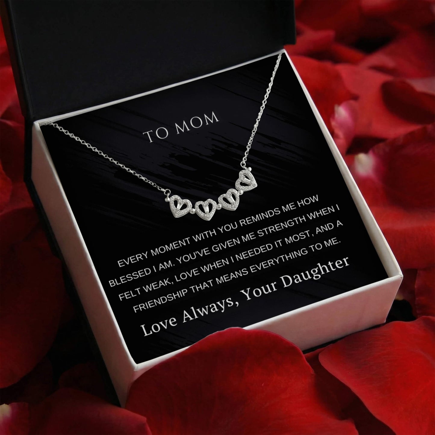 Magnetic Hearts Necklace For Mom From Daughter