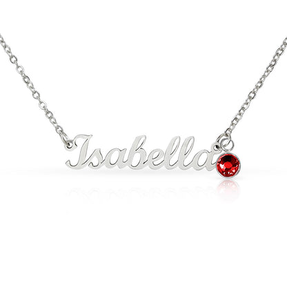 First Time Mother Personalized Name Necklace with Birthstone. Mother's Day.