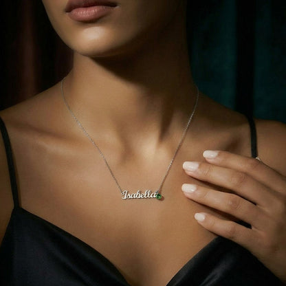 First Time Mother Personalized Name Necklace with Birthstone. Mother's Day.