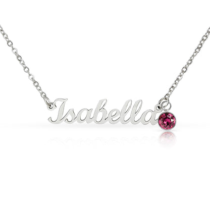 First Time Mother Personalized Name Necklace with Birthstone. Mother's Day.