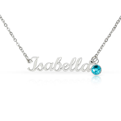 First Time Mother Personalized Name Necklace with Birthstone. Mother's Day.