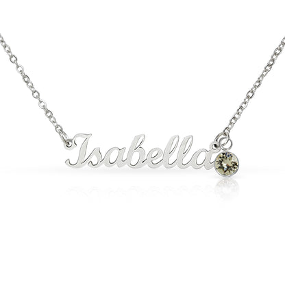 First Time Mother Personalized Name Necklace with Birthstone. Mother's Day.