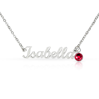 First Time Mother Personalized Name Necklace with Birthstone. Mother's Day.