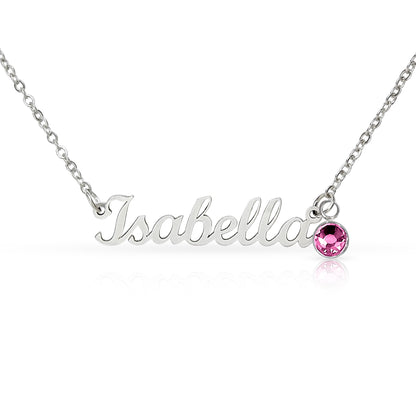First Time Mother Personalized Name Necklace with Birthstone. Mother's Day.