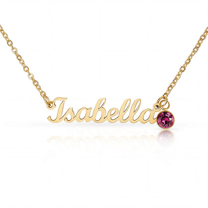 First Time Mother Personalized Name Necklace with Birthstone. Mother's Day.