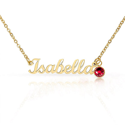 First Time Mother Personalized Name Necklace with Birthstone. Mother's Day.