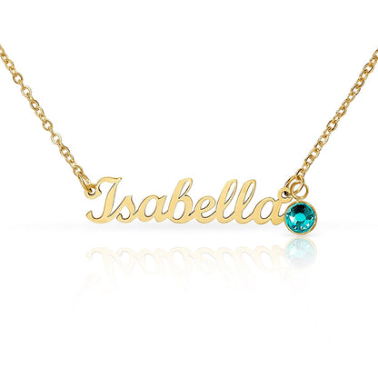 First Time Mother Personalized Name Necklace with Birthstone. Mother's Day.