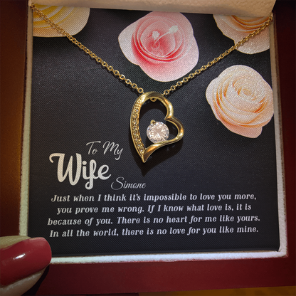 Personalized Forever Love Necklace for Wife -When I think It's Impossible You Prove Me Wrong