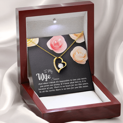 Personalized Forever Love Necklace for Wife -When I think It's Impossible You Prove Me Wrong