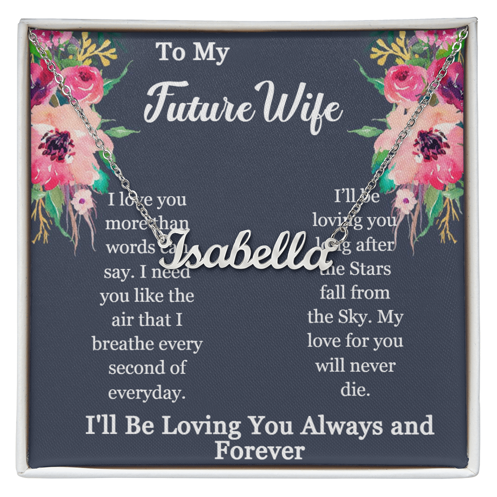 To My Future Wife-I'll be loving you long after the Stars fall from the Sky-Custom Name Necklace