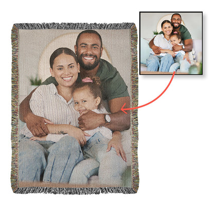 Customized Woven Blanket With Your Favorite Memorialized Photograph