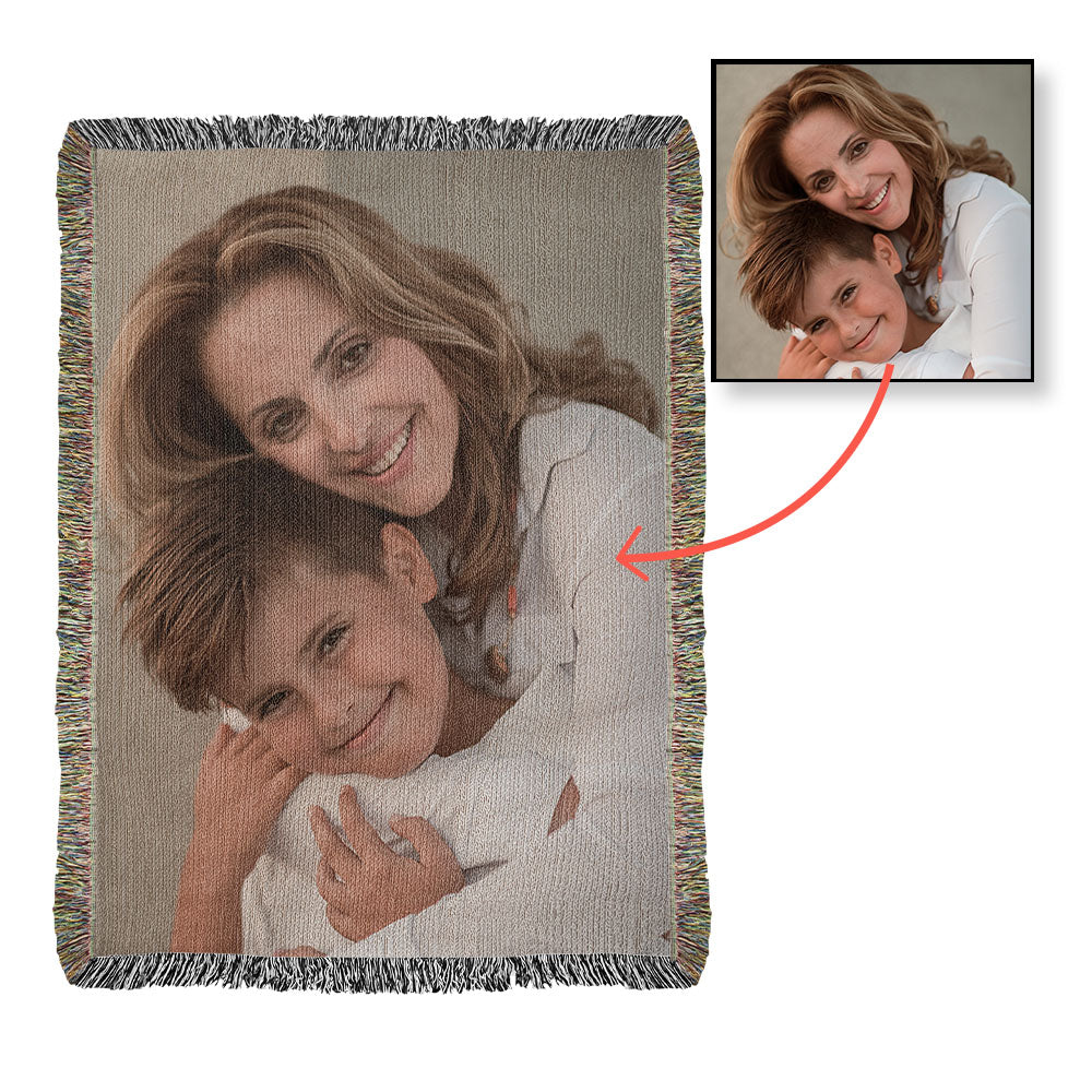 Customized Woven Blanket With Your Favorite Memorialized Photograph