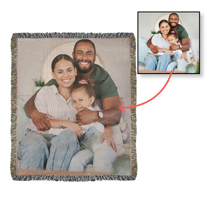 Customized Woven Blanket With Your Favorite Memorialized Photograph