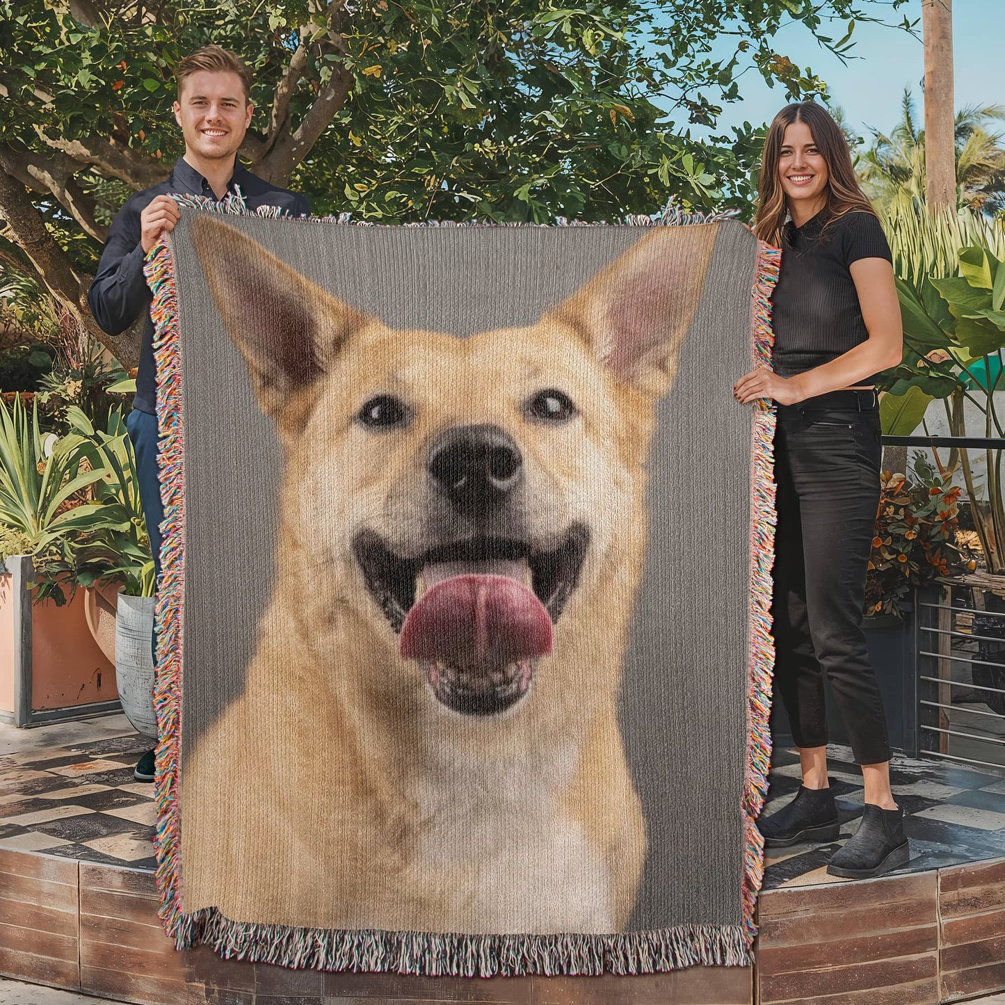 Customized Woven Blanket With Your Favorite Memorialized Photograph